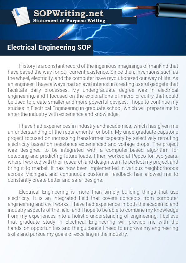 personal statement examples for electrical engineer